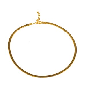 Herringbone choker necklace, Gold choker, Snake chain necklace, Snake chain choker, Gold necklace, Dainty necklace, Dainty choker image 10