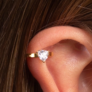 Dainty & Minimalist Cartilage Ear Cuff Earring with Pear Cz