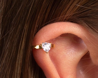 Dainty & Minimalist Cartilage Ear Cuff Earring with Pear Cz
