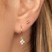 Dainty gold hoops, Flower cz dangle hoop earrings, Gold hoops, Dainty earrings, Minimalist earrings, Huggie hoops, Dangle flower cz hoops