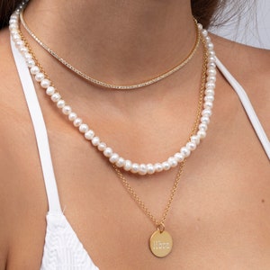 Collier de perles hommes, Collier fait main en perles d'eau douce, Collier de perles pour hommes sur mesure, Tour de cou en perles unisexe image 8