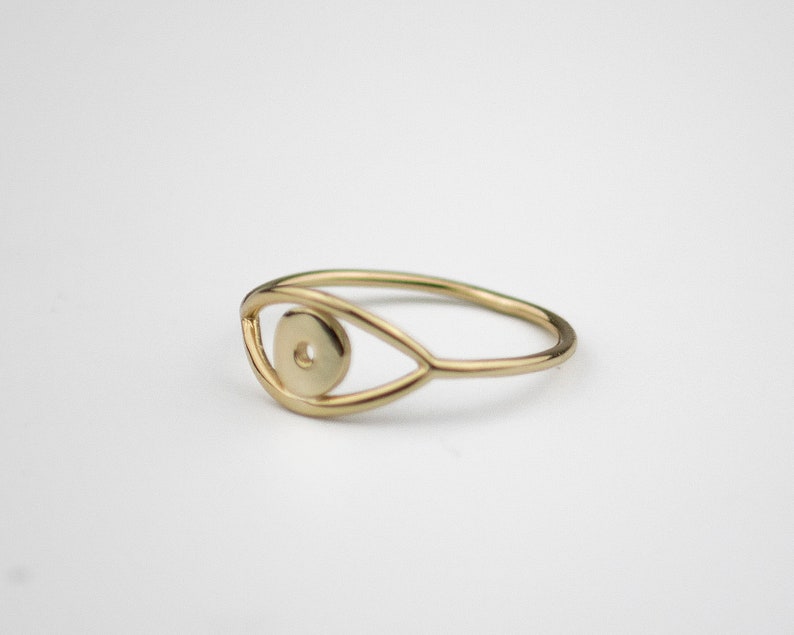 Eye Gold Ring Minimalist Ring Evil Eye Ring Dainty Gold - Etsy