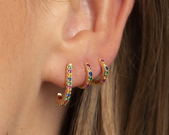 Orecchini Link Con Zirconi Colorati - Paci Gioielli