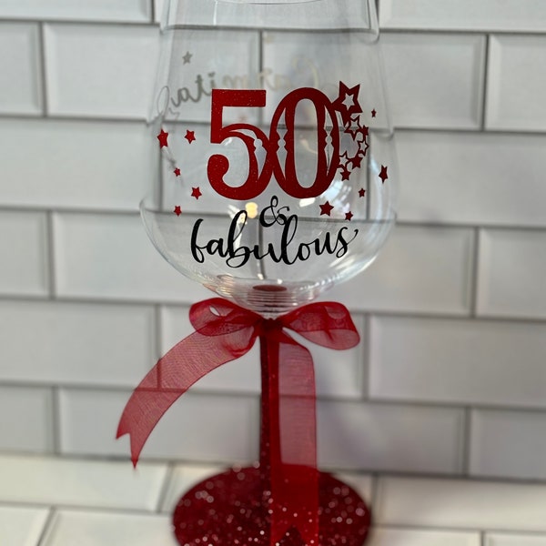 Personalised 50th Birthday Wine Glass Gift By AFewHomeTruths - View #7