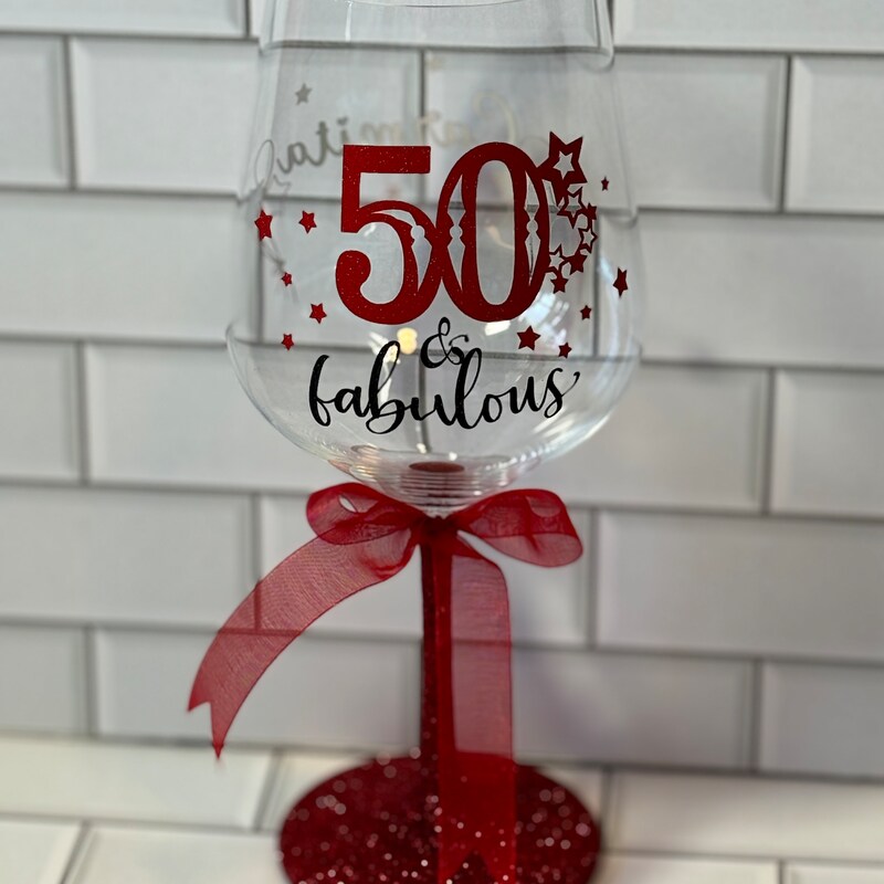 Katie Heaton 50th Birthday Wine Glass main image 1
