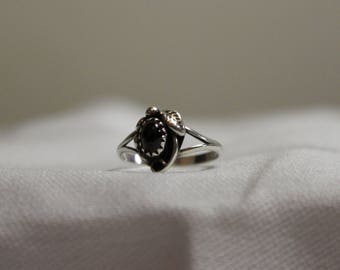 Vintage Sterling Silver Art Nouveau Revival Garnet Ring