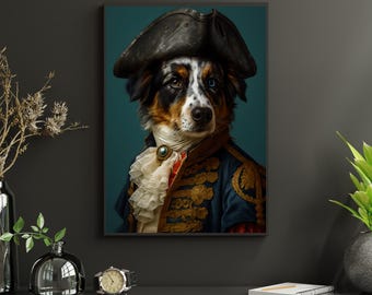 Niestandardowy portret królewskiego zwierzaka, sztuka psa lub kota w stylu renesansu królewskiego (cyfrowa)