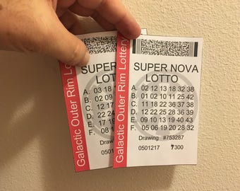 Star Wars Lottery tickets, Galactic Outer Rim Super Nova Lotto