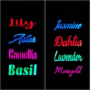 CUSTOM LED Name Laser Cut Color Changing - Desktop or Wall Use - Made in USA - Free and Fast Shipping