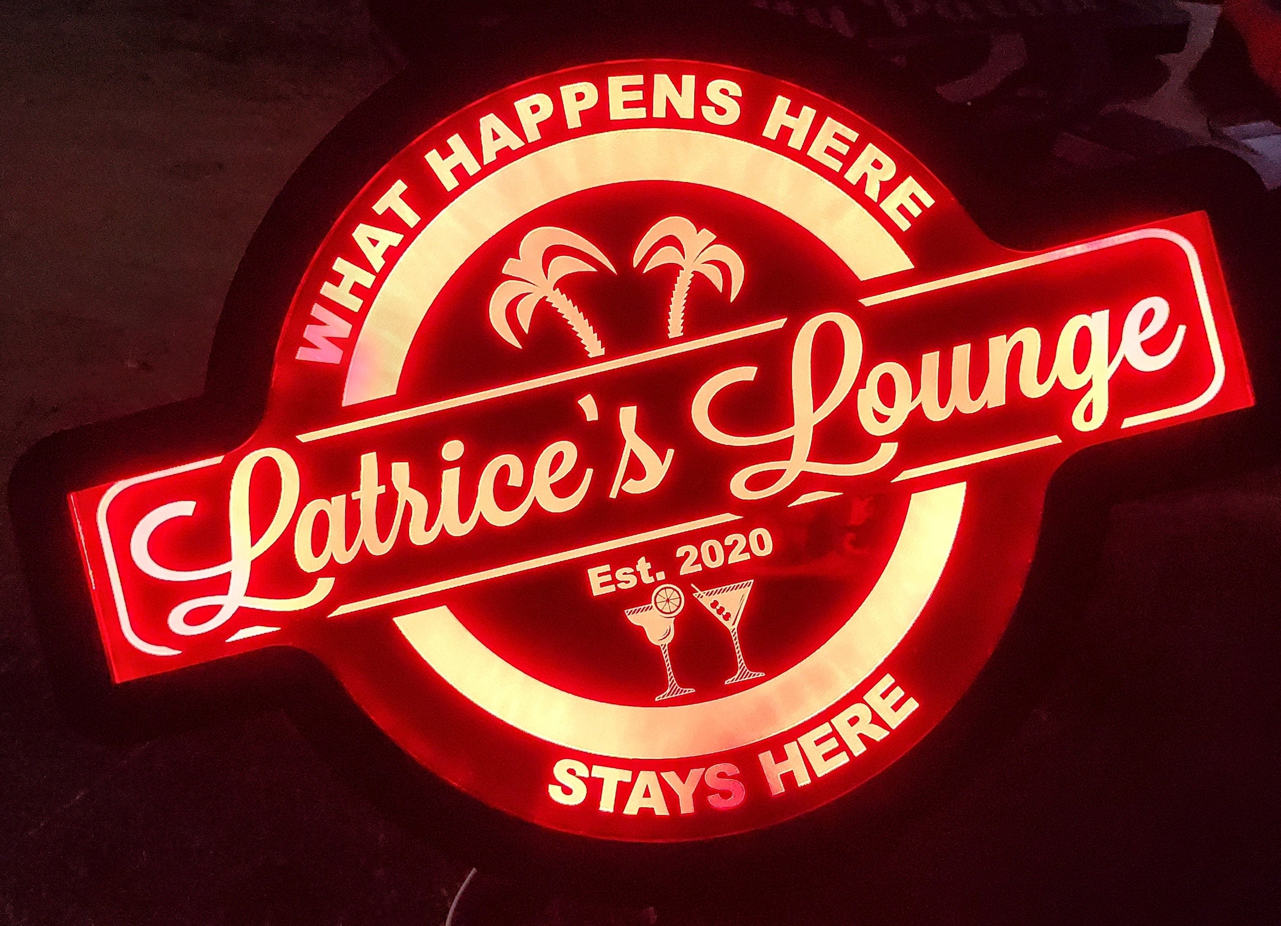 Custom Lounge or Bar Led Wall Sign Neon Like Color Changing | Etsy