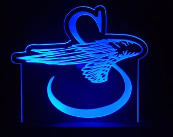 Vintage Sikorsky logo LED light lamp/sign - Neon-like - Free shipping - Made in USA.
