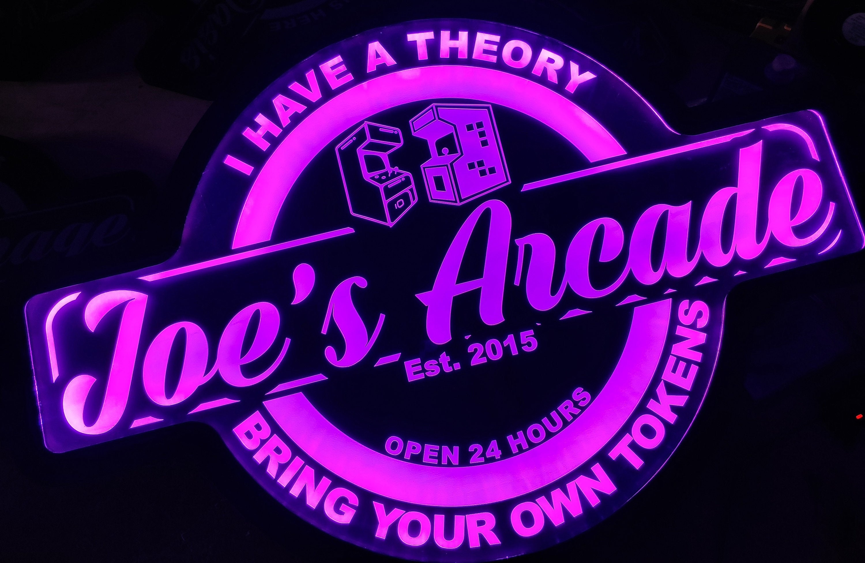 Custom Arcade Game Room Led Wall Sign Neon Like Color Etsy