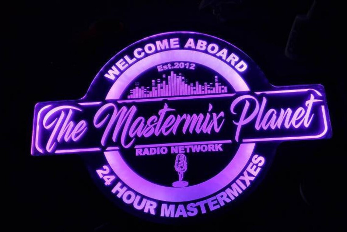 Custom DJ Radio Station Sign Color Changing Acrylic Wall Led Etsy