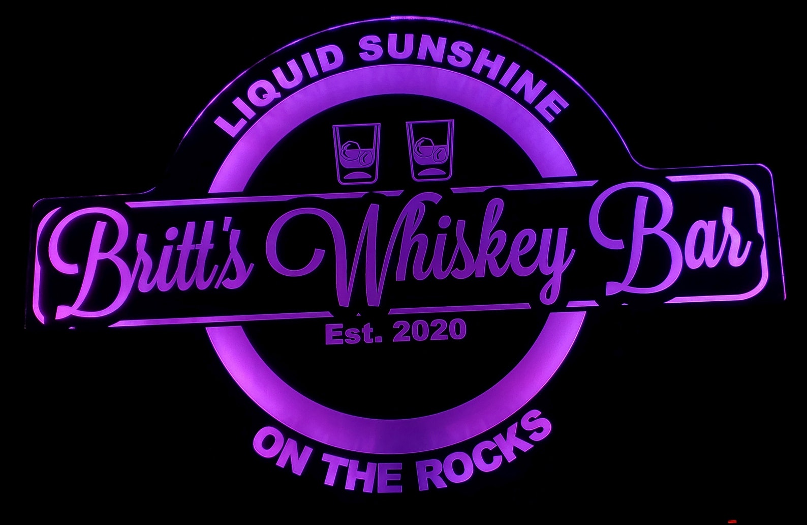 Custom Whiskey Bourbon Bar Led Wall Sign Neon Like Color Etsy