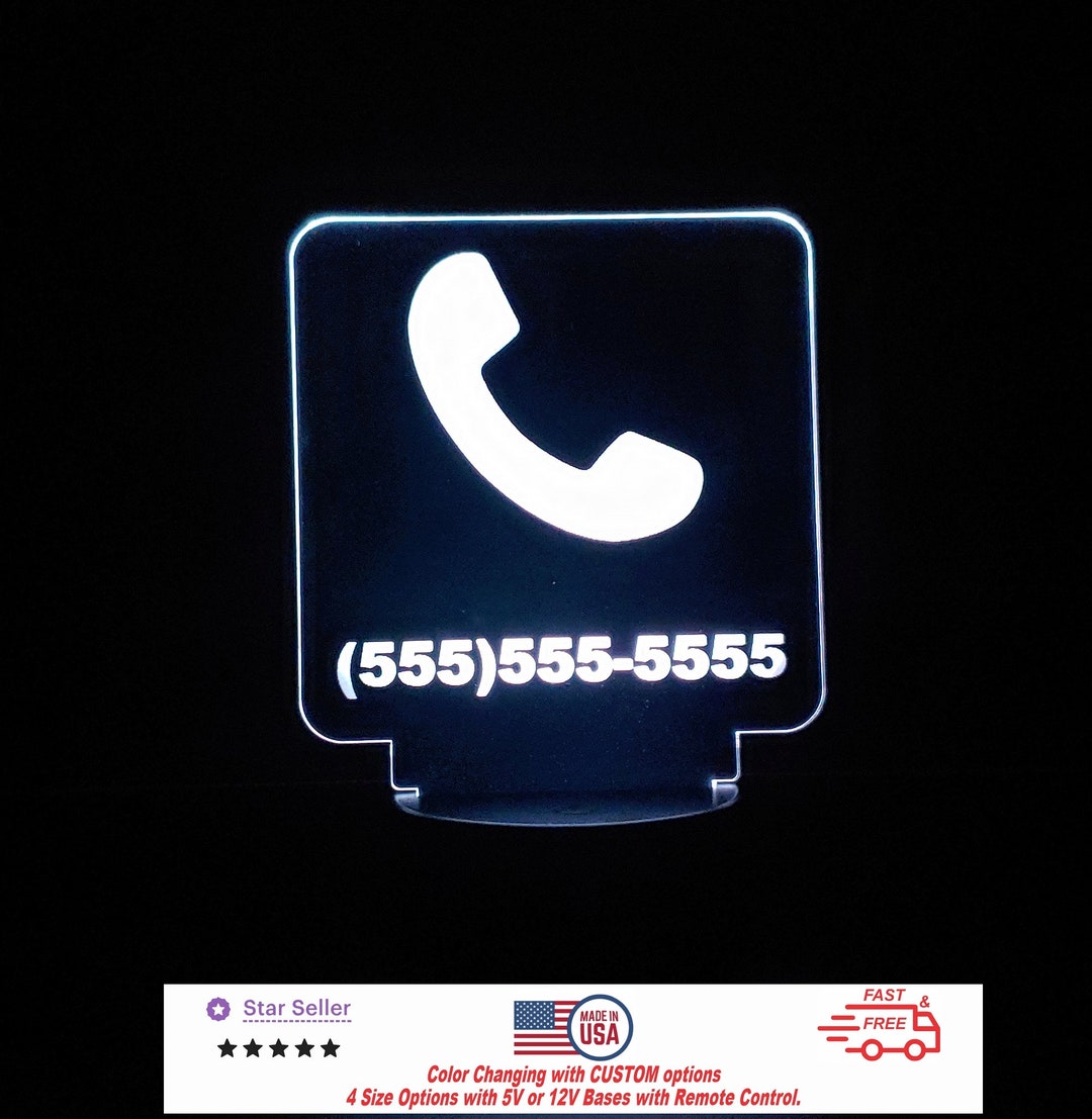 Custom Phone Number Sign Personalized LED Night Light, Neon Sign