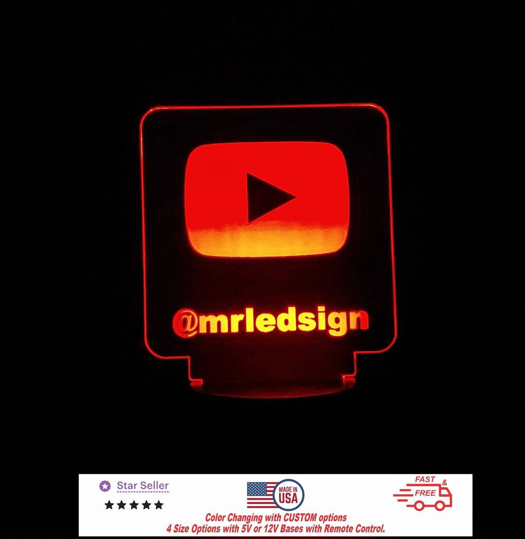 Custom Social Media Sign Personalized LED Night Light, Neon Sign ...