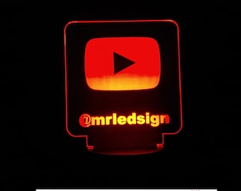 Custom Social Media Sign Personalized LED Night Light, Neon sign, Stream Sign, Business Light Streaming Light Sign Free Shipping Made in USA