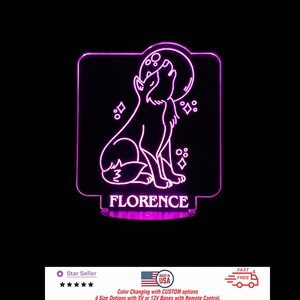 Custom Baby Fox Personalized LED Night Light - Neon sign, Room Decor, Party Enhancer, Nursery, Kids&#39; Room,  Free Shipping Made in USA