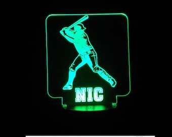 Custom Boy Baseball Sign Personalized LED Night Light - Neon sign, Custom Sport SIgn - Sports Bedroom - 4 Sizes Free Shipping Made in USA