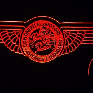 Vintage Continental motors logo LED light lamp/sign - Neon-like - Free shipping - Made in USA.