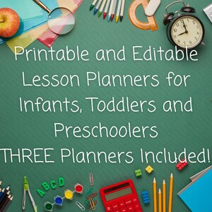 Printable &amp; Editable Lesson Planners for Infants, Toddlers and ...