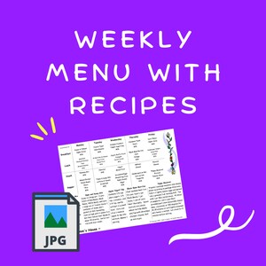 印刷可能なレシピ付きメニュー 12.2 - 家族またはデイケア向け - 朝食、昼食、軽食、夕食