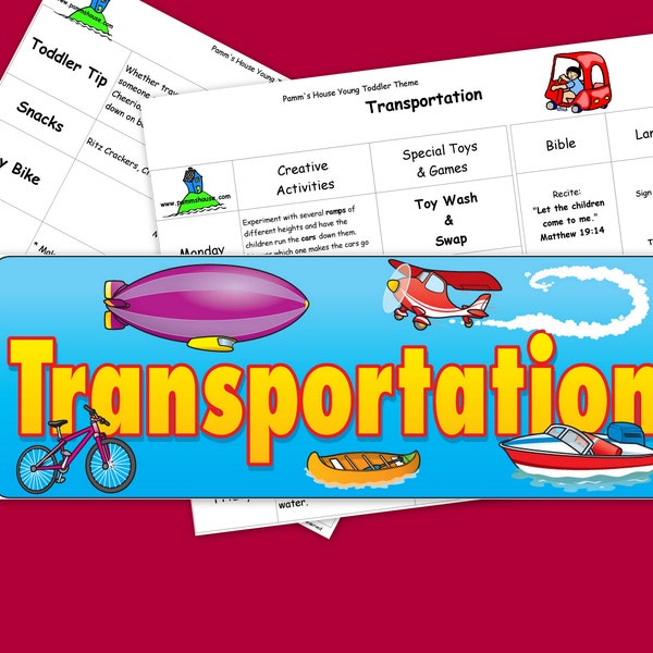 Printable Toddler Theme - Transportation - Learning Through Play