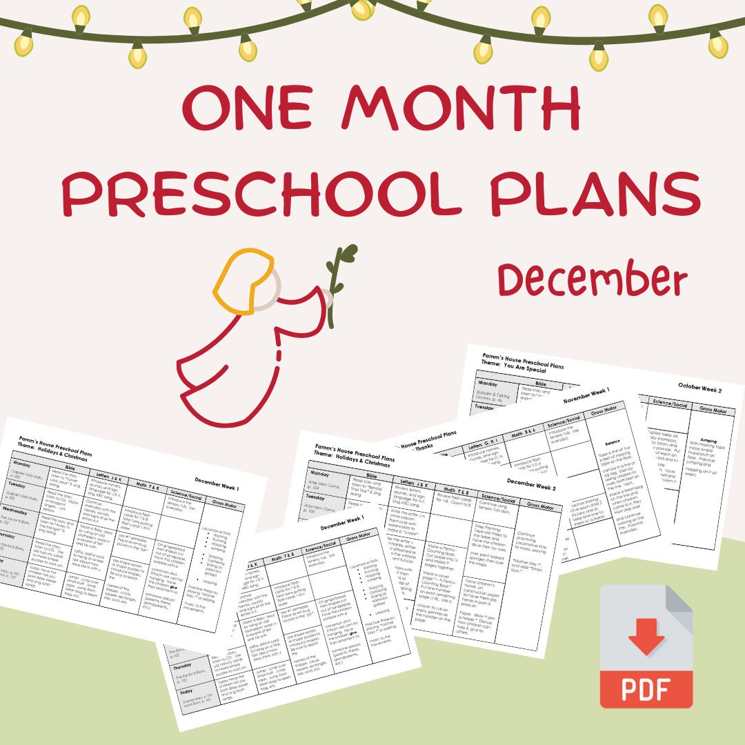 Preschool Lesson Plans for December Bible Based Learn Through Play Two