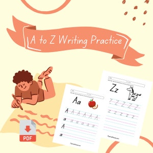 AからZまでのライティング練習帳 - 大文字と小文字 - 幼児、未就学児、幼稚園児向け