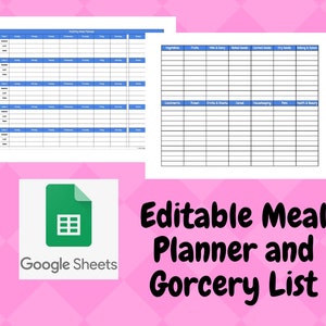 Printable & Editable Meal Planner and Grocery List