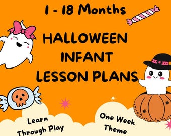 Halloween-Säuglings-Unterrichtspläne - Druckbarer Lehrplan für Kinder im Alter von 1 bis 18 Monaten - Spielend lernen