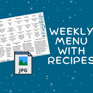 印刷可能なレシピ付きメニュー 12.1 - 家族またはデイケア向け - 朝食、昼食、軽食、夕食