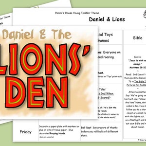 Printable Toddler Theme - Daniel & The Lion&#39;s Den - Learning Through Play