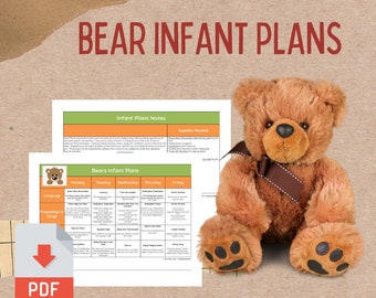 Planes de lecciones infantiles imprimibles con osos para bebés: aprender jugando