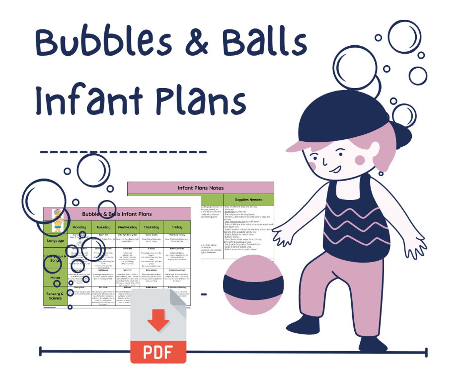 Bubbles & Balls Printable Infant Lesson Plans for Baby - Learning