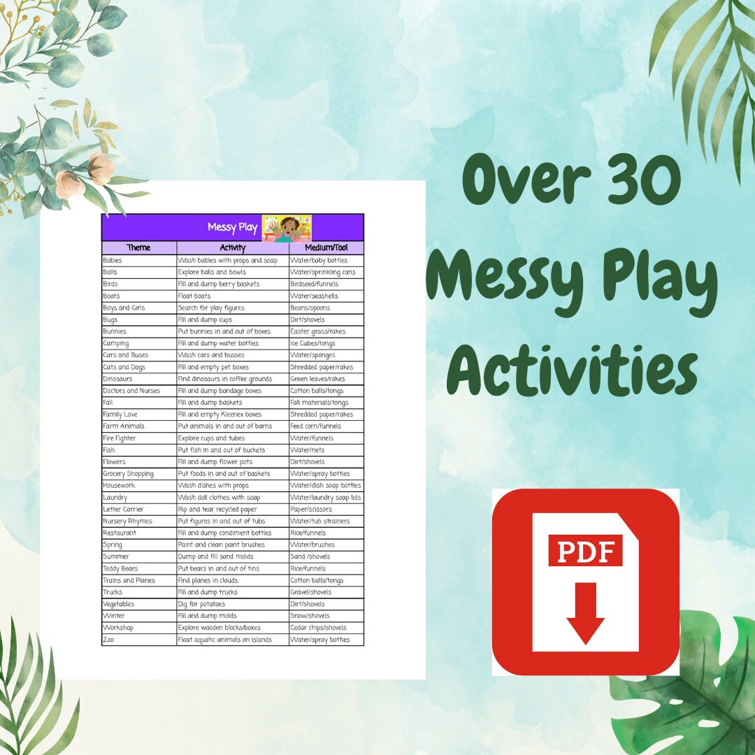 Messy Play Activities for Over 30 Themes - Suitable for Infants ...