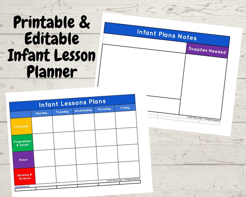 Printable &amp; Editable Lesson Planners for Infants, Toddlers and ...
