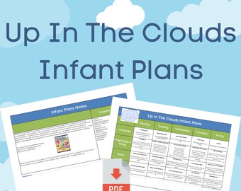 Peut inclure: Un plan de leçon hebdomadaire imprimable pour les nourrissons sur le thème des nuages. Le plan comprend des activités pour le langage, les jeux de doigts et les chansons, et les habiletés motrices. Le plan est intitulé "Up In The Clouds Infant Plans".