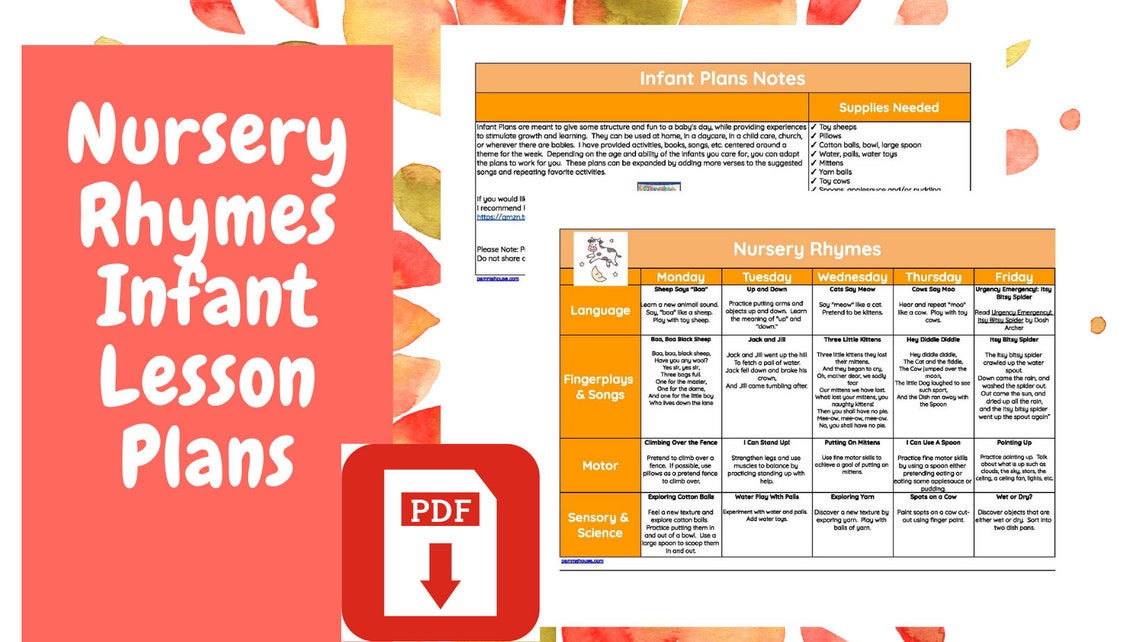 Nursery Rhymes Printable Infant Lesson Plans For Baby Learning Nursery Rhymes Printable Infant Lesson Plans For Baby Learning