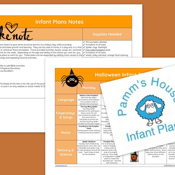 Halloween Printable Infant Lesson Plans For Baby - Learning Through Play