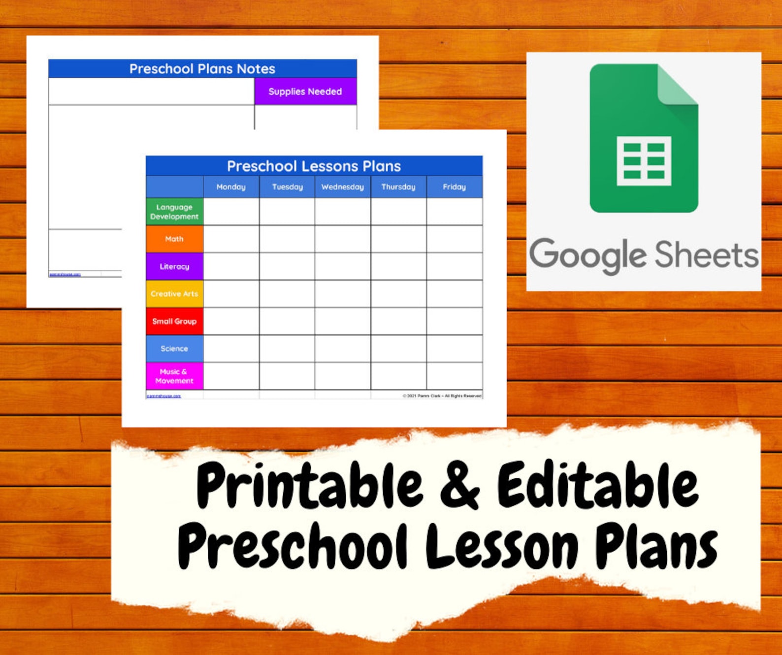 Printable & Editable Preschool Lesson Planner - Etsy