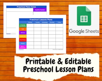 Preschool Pre-k Kindergarten Printable Weekly Lesson Plan Weekly ...