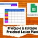 Printable & Editable Preschool Lesson Planner - Etsy