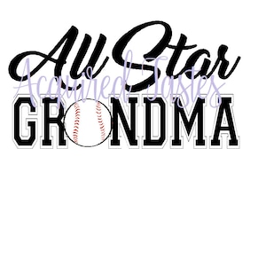 All Star Grandma / GrandPa SVG (incluye béisbol y softbol) Archivo de corte digital