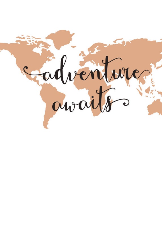 Adventure Awaits With Map SVG and PNG Digital Cut File - Etsy