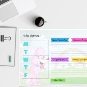 Poodle Weekly Teacher Planner - Digital Download Print