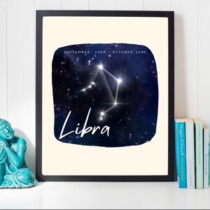 Waage - SternzeichenKunst | DRUCK ODER DIGITAL | Sternzeichen Druck | Sternbild Poster | Spirituelles Geschenk | Geburtstagsgeschenk | Home Dekor