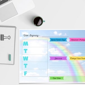 Rainbow Weekly Teacher Planner - Digital Download Print
