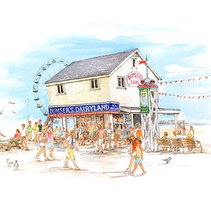 Dumser&#39;s 11&quot;x14&quot; Dairyland Ocean City giclee print watercolor