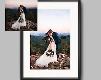 Painting from Photo Gift for Him, Custom Watercolor Art Print, Custom Portrait Christmas Gift, Watercolor Painting Gift for Her, Unique Gift
